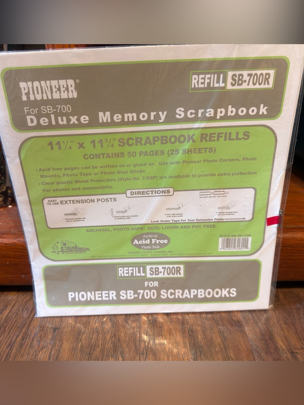 PIONEER Deluxe Memory Scrapbook Refill in Green and White